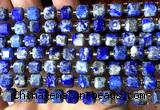 CCU1404 15 inches 6mm - 7mm faceted cube lapis lazuli beads