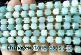 CCU1417 15 inches 6mm - 7mm faceted cube amazonite beads wholesale