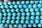 CCU1419 15 inches 6mm - 7mm faceted cube turquoise beads wholesale