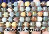 CCU1482 15 inches 8mm - 9mm faceted cube American picture jasper beads