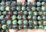 CCU1488 15 inches 8mm - 9mm faceted cube dragon blood jasper beads