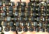 CCU1495 15 inches 8mm - 9mm faceted cube ice obsidian beads