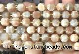 CCU1519 15 inches 8mm - 9mm faceted cube moonstone beads