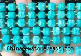 CCU1522 15 inches 8mm - 9mm faceted cube green turquoise beads