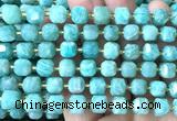 CCU1525 15 inches 8mm - 9mm faceted cube amazonite gemstone beads