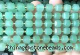 CCU1527 15 inches 8mm - 9mm faceted cube green aventurine jade beads