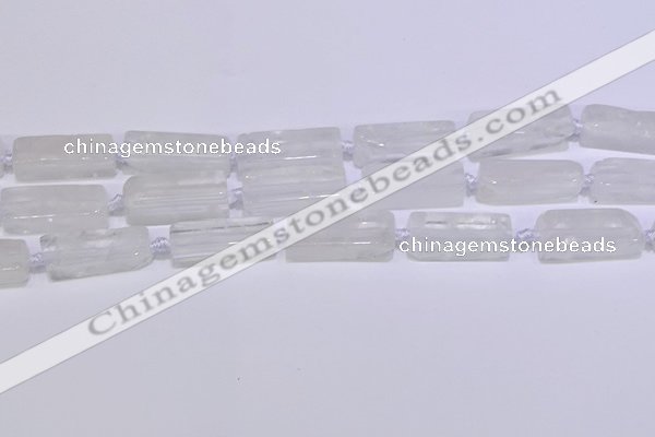 CCU600 15.5 inches 8*20mm - 10*30mm cuboid white crystal beads