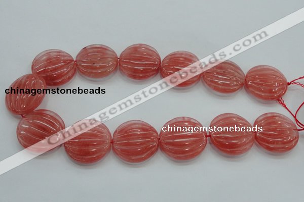 CCY54 15.5 inches 30mm flat round cherry quartz beads wholesale