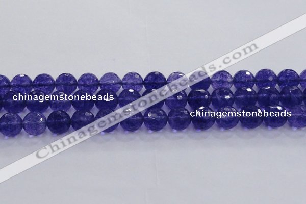 CCY607 15.5 inches 18mm faceted round blue cherry quartz beads