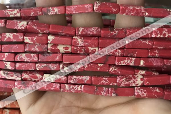 CDE1486 15.5 inches 4*13mm cuboid synthetic sea sediment jasper beads