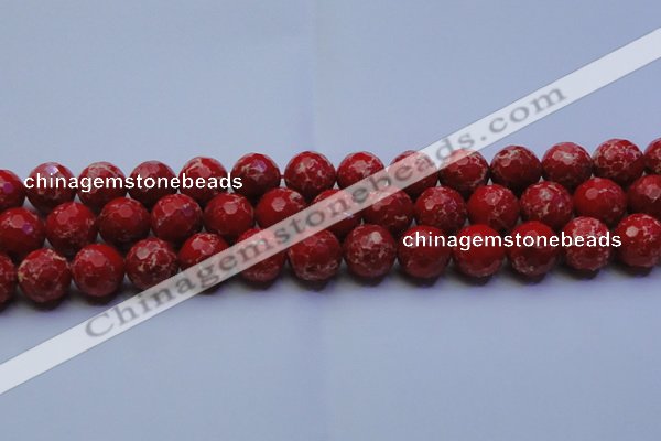 CDE2515 15.5 inches 16mm faceted round dyed sea sediment jasper beads