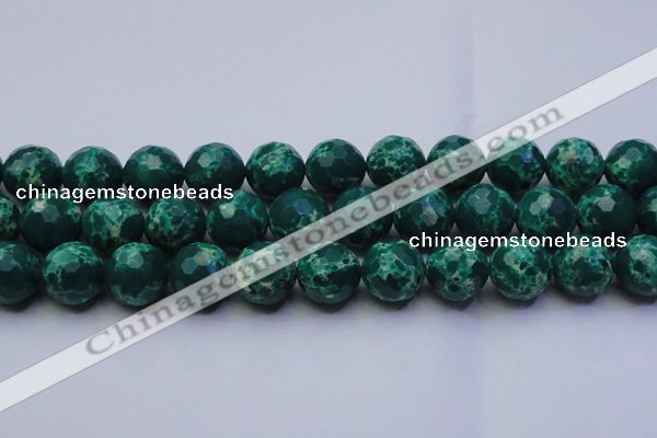 CDE2573 15.5 inches 18mm faceted round dyed sea sediment jasper beads