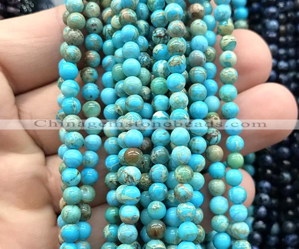 CDE3034 15 inches 4mm round sea sediment jasper beads wholesale