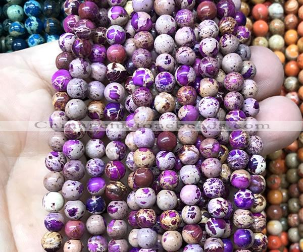 CDE3108 15 inches 6mm round sea sediment jasper beads wholesale