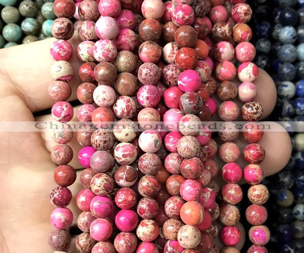 CDE3110 15 inches 6mm round sea sediment jasper beads wholesale