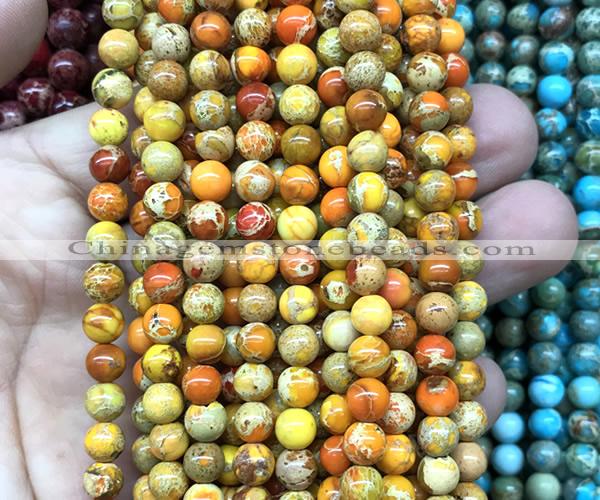 CDE3114 15 inches 6mm round sea sediment jasper beads wholesale