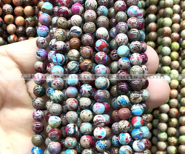 CDE3121 15 inches 6mm round sea sediment jasper beads wholesale