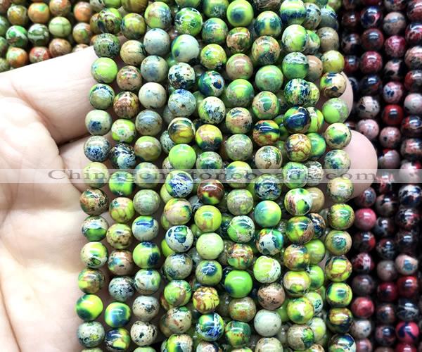 CDE3127 15 inches 6mm round sea sediment jasper beads wholesale