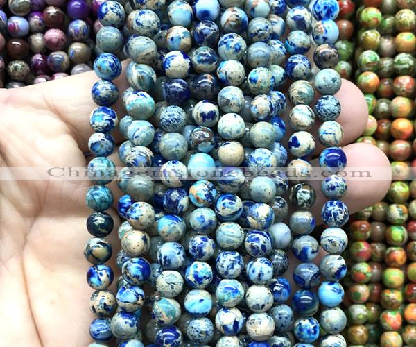 CDE3128 15 inches 6mm round sea sediment jasper beads wholesale