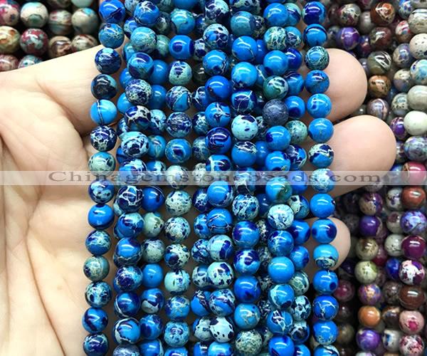 CDE3129 15 inches 6mm round sea sediment jasper beads wholesale