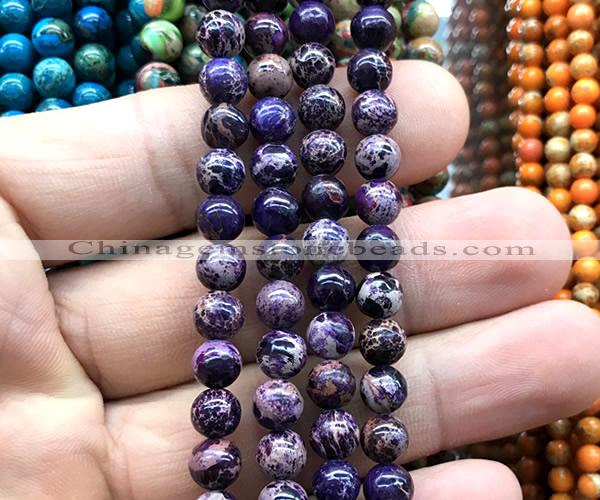 CDE3160 15 inches 6mm round sea sediment jasper beads wholesale