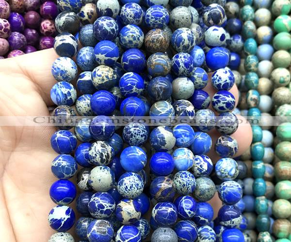 CDE3204 15 inches 8mm round sea sediment jasper beads wholesale