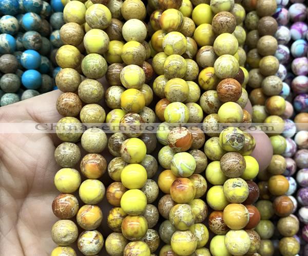 CDE3210 15 inches 8mm round sea sediment jasper beads wholesale