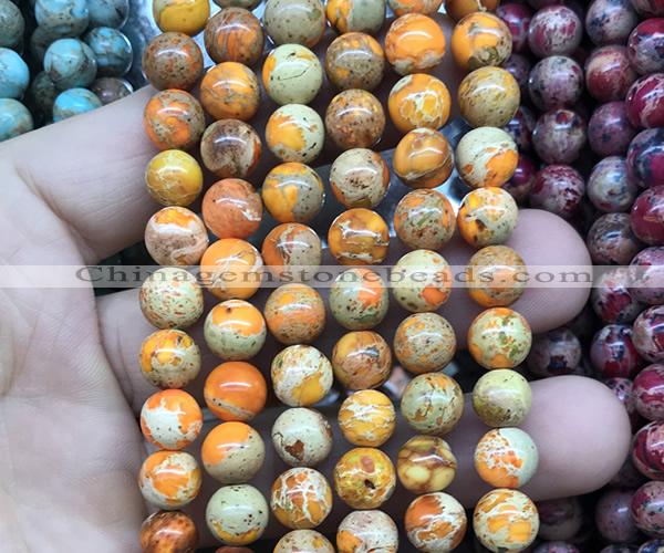 CDE3230 15 inches 8mm round sea sediment jasper beads wholesale