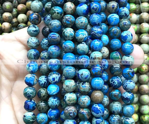 CDE3238 15 inches 8mm round sea sediment jasper beads wholesale