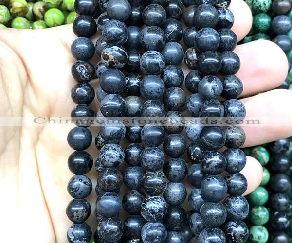 CDE3242 15 inches 8mm round sea sediment jasper beads wholesale