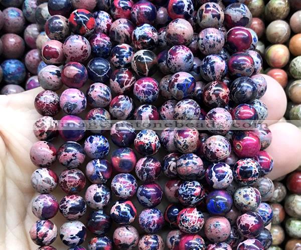 CDE3255 15 inches 8mm round sea sediment jasper beads wholesale