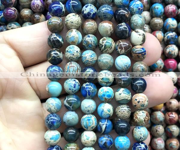 CDE3259 15 inches 8mm round sea sediment jasper beads wholesale