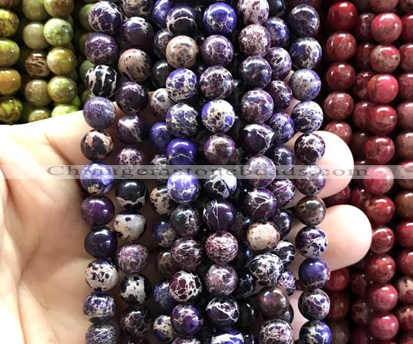 CDE3273 15 inches 8mm round sea sediment jasper beads wholesale