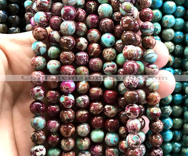 CDE3285 15 inches 8mm round sea sediment jasper beads wholesale