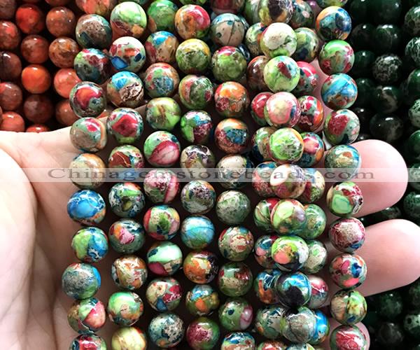 CDE3286 15 inches 8mm round sea sediment jasper beads wholesale