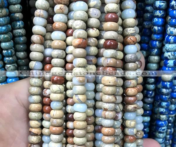 CDE3500 15 inches 4*6mm rondelle sea sediment jasper beads