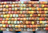 CDE3602 15 inches 4*4mm tube sea sediment jasper beads