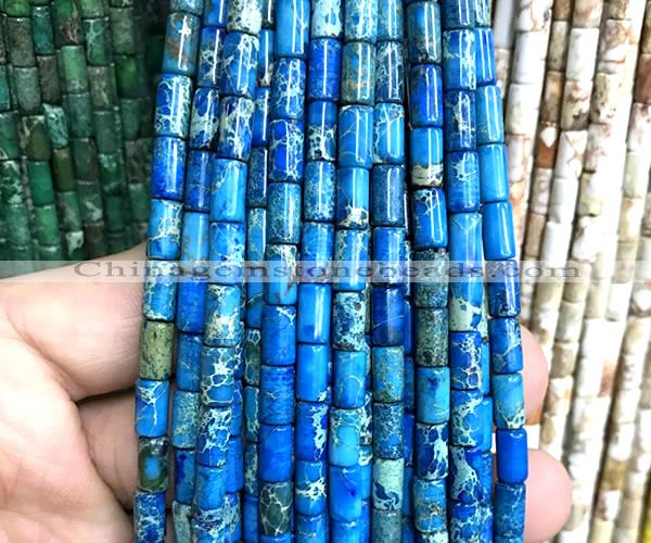 CDE3658 15 inches 4*8mm tube sea sediment jasper beads