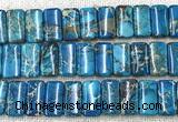 CDE3825 7.5 inches 10*20mm rectangle double drilled sea sediment jasper beads