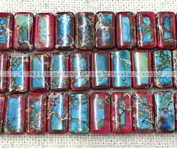 CDE3829 7.5 inches 10*20mm rectangle double drilled sea sediment jasper beads