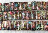 CDE3830 7.5 inches 10*20mm rectangle double drilled sea sediment jasper beads