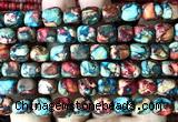 CDE3951 15 inches 7*9mm nuggets rainbow sea sediment jasper beads