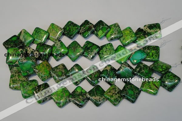 CDI207 15.5 inches 20*20mm diamond dyed imperial jasper beads