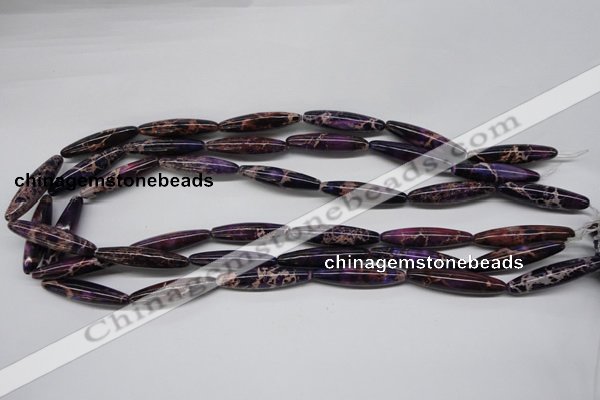 CDI383 15.5 inches 7*30mm rice dyed imperial jasper beads