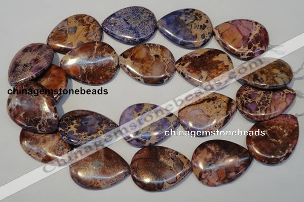 CDI461 15.5 inches 30*40mm flat teardrop dyed imperial jasper beads