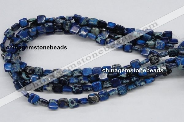 CDI54 16 inches 10*10mm square dyed imperial jasper beads wholesale