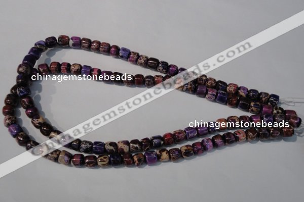 CDI705 15.5 inches 6*8mm nuggets dyed imperial jasper beads