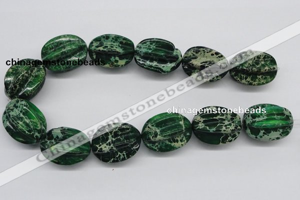 CDI78 16 inches 26*33mm star fruit shaped dyed imperial jasper beads