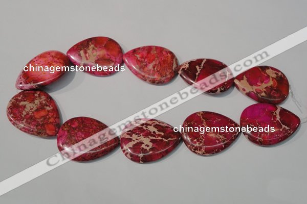 CDI790 15.5 inches 30*40mm flat teardrop dyed imperial jasper beads