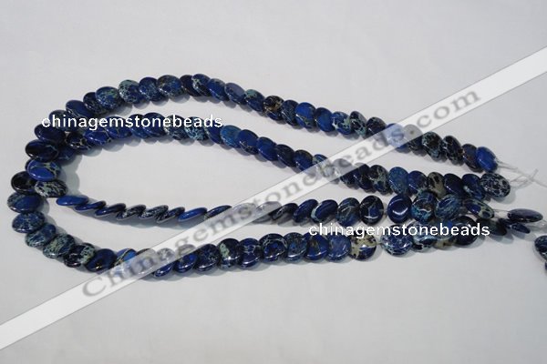 CDI911 15.5 inches 12mm flat round dyed imperial jasper beads